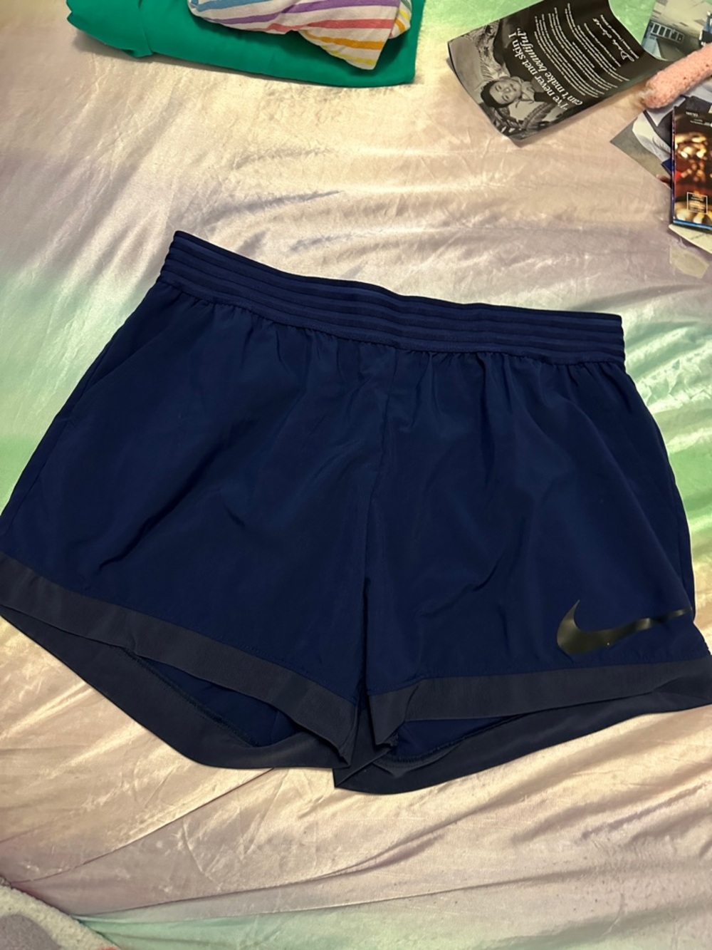 Nike Dark Blue Athletic Shorts with Subtle Logo